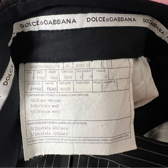 Dolce & Gabbana Sicily 2 pieces Suit In Stretch Pinstripe Wool men’s size 50 - Picture 15 of 16